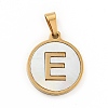 PVD Vacuum Plating 304 Stainless Steel with White Shell Pendants STAS-G268-01E-G-2