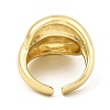 Rack Plating Brass Teardrop Open Cuff Rings for Women RJEW-G294-06G-3