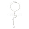Imitation Pearl & CCB Teardrop Wedding Bridal Backdrop Necklaces for Backless Dress WG70975-01-5