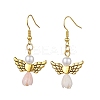 Angel Antique Golden Alloy & Resin Dangle Earrings EJEW-JE05686-01-1