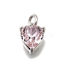 Heart Brass with Glass Charms KK-G525-07P-2