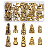 80Pcs 5 Colors Tibetan Style Cone Alloy Bead Caps TIBE-PH0002-30AG-1