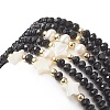 6Pcs 6 Style Natural Shell & Glass Star & Round Beaded Stretch Bracelets Set for Women BJEW-JB09945-02-2