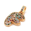 Brass Micro Pave Cubic Zirconia Pendants KK-C076-29F-G02-2