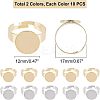 20Pcs 2 Colors Adjustable 304 Stainless Steel Finger Rings Components STAS-UN0031-51-6