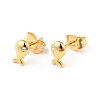 Crystal Rhinestone Tiny Fish Stud Earrings with 316 Stainless Steel Pins for Women EJEW-J043-06G-1