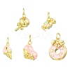 10Pcs 5 Styles Rack Plating Brass Enamel Charms KK-CJ0002-97-1