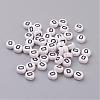 Flat Round with Letter D Acrylic Beads X-PL37C9070-D-1