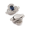 Brass Micro Pave Clear Cubic Zirconia Box Clasps KK-C075-16P-2