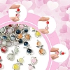 40Pcs 8 Colors Angel Glass Pendants. with Alloy Findings PALLOY-FS00027-3