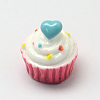 Heart with Cake Resin Cabochons CRES-R183-04B-3