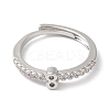 Rack Plating Brass Clear Cubic Zirconia Number 8 Adjustable Rings for Women RJEW-S407-09P-08-2