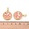 304 Stainless Steel & Enamel & ABS Imitation Pearl Pendants STAS-T072-87B-G-3