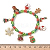Christmas Alloy Enamel Charm Bracelets BJEW-B155-01B-KCG-2