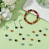2 Strands Chakra Theme Natural Red Rainbow Jasper & Yellow Aventurine & Tiger Eye & Green Aventurine & Blue Spot Stone & Lapis Lazuli & Amethyst Beads Strands G-SP0001-23-7