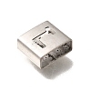 Letter Style 304 Stainless Steel Square Slide Charms STAS-L132-23L-2