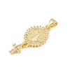 Brass Micro Pave Cubic Zirconia Pendants KK-C159-01G-2