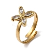 304 Stainless Steel Cubic Zirconia Finger Rings RJEW-C169-01G-03-4