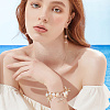   3Pcs Natural Conch Shell & Alloy Starfish & CCB Plastic Pearl Charm Bracelet BJEW-PH0004-35-6