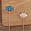 Iron Enamel Hair Stick Findings OHAR-PW0001-313KCG-01-2