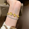 Brass Pave Cubic Zirconia Link Bracelets WGBE35A-02-2