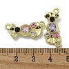 Rack Plating Alloy Rhinestone Pendants PALLOY-F312-15G-3