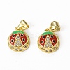 Brass Micro Pave Cubic Zirconia Charms KK-E068-VB322-2