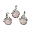 Natural Rose Quartz Pendants G-P498-01P-02-1