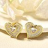 Rack Plating Brass Micro Pave Clear Cubic Zirconia Stud Earrings for Women EJEW-C125-04G-1