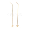 Long Chain with Star Dangle Stud Earrings EJEW-A067-12G-4