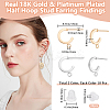 20Pcs 2 Colors Brass Stud Earring Findings with 20Pcs Plastic Ear Nuts FIND-BBC0002-13-2