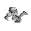 Angel Brass Natural Rose Quartz Pendants KK-D361-02AS-19-2