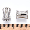 Rhodium Plated 925 Sterling Silver Micro Pave Cubic Zirconia Beads STER-T004-90P-3
