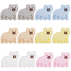 12Pcs 6 Colors Bear Food Grade Eco-Friendly Silicone Focal Beads SIL-SC0001-89-1