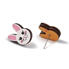 Natual Wood Easter Stud Earrings EJEW-C013-02B-1