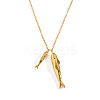 Ocean 304 Stainless Steel Double Fish Pendant Necklaces for Women WI5548-5