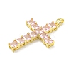 Brass Micro Pave Cubic Zirconia Pendants KK-L073-002G-01-2