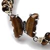 Natural Tiger Eye Braided Round Bead Bracelets BJEW-K251-06A-2