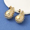 304 Stainless Steel Teardrop Stud Earrings EJEW-B108-07G-2