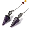 Natural Amethyst Pointed Hexagonal Cone Dowsing Pendulums G-Q184-03E-AS-1