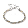 Two Tone 304 Stainless Steel Box Chain Rolled Bracelets for Women Men BJEW-Q028-01GP-2