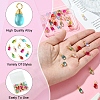 40Pcs 5 Colors Transparent Glass Charms PALLOY-FS00023-2
