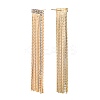 Clear Cubic Zirconia Chain Tassel Dangle Stud Earrings EJEW-G321-19G-2