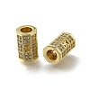 Brass Micro Pave Clear Cubic Zirconia European Beads ZIRC-I070-075G-1