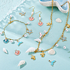 66Pcs 9 Styles Natural Shell & Zinc Alloy Enamel Pendants Kits FIND-GA0007-91-4
