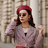 8 Pairs 8 Style Acrylic Hollow Out Rectangle & Tassel Dangle Stud Earrings EJEW-AN0001-93-5