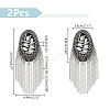 Fashion Iron Chain Tassel Epaulettes AJEW-WH0419-15P-2