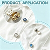 Flat Round Brass Button Covers Settings KK-WH0079-193B-P-3