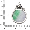 Dyed Natural Myanmar Jade Flower Flat Round Pendants KK-Q050-03A-3