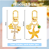 4Pcs 2 Styles Starfish & Cross Alloy Pendant Decoration HJEW-HS00001-2